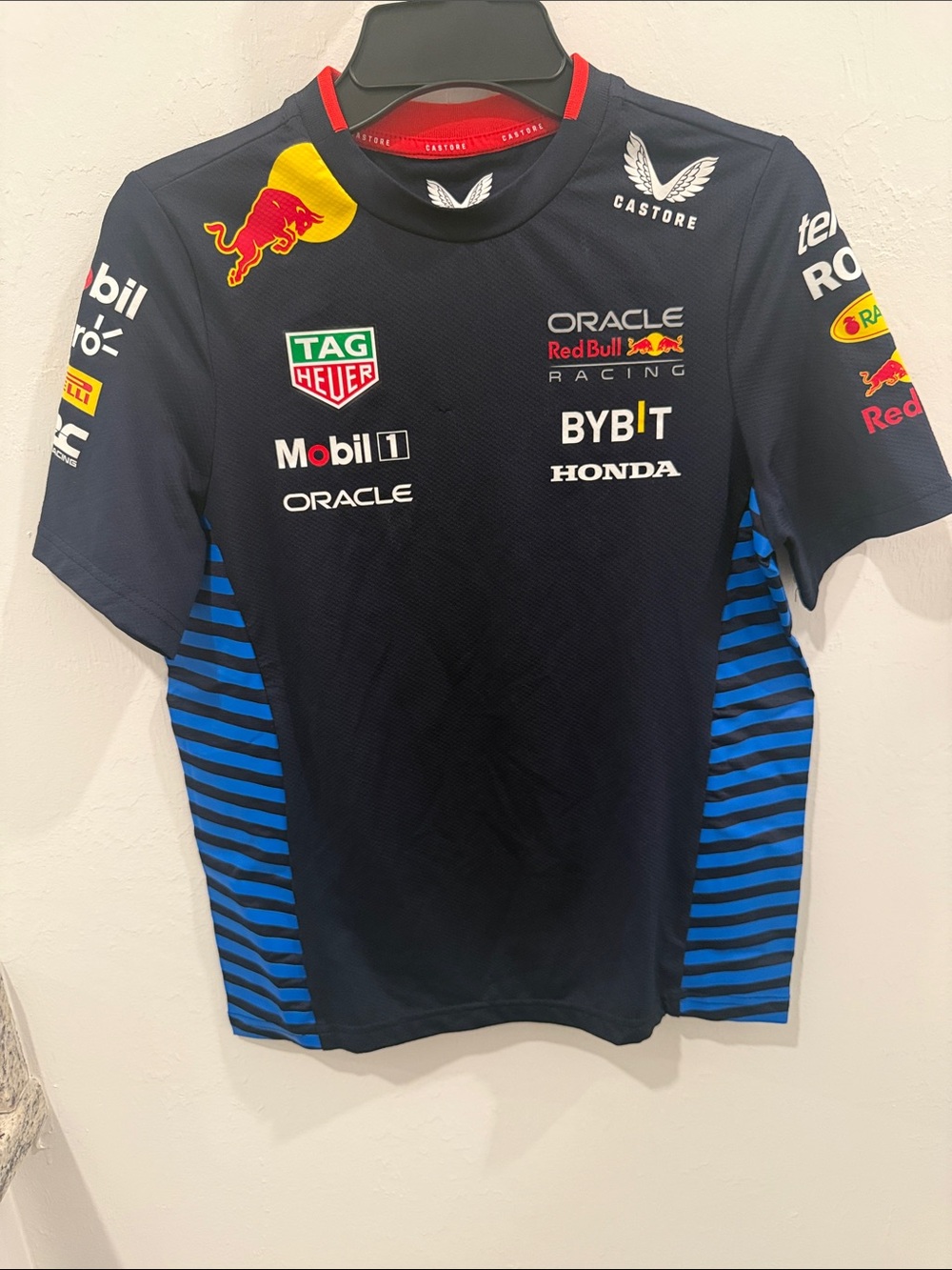 Castore Kids Navy Racing Logo Short Sleeve Tee